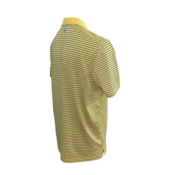 Izod Polo Shirt Mens Large Yellow Stripe Golf Preppy Work Office Casual Athletic - Picture 9 of 14